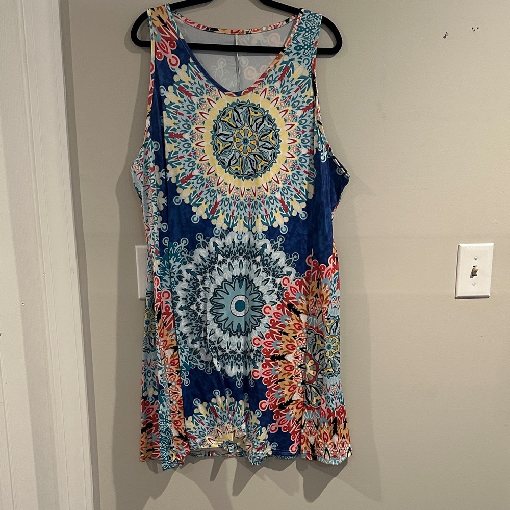 Vibrant Sleeveless Mandala Dress